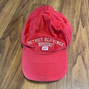 Detroit Red Wings Hockey Hat Drew Pearson NHL Mens Red Cotton Adjustable Cap